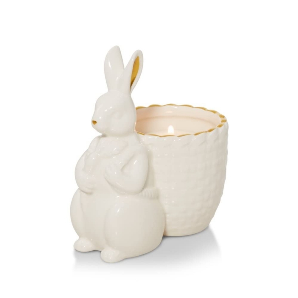 YANKEE CANDLE Ceramic Bunny Easter Basket LG Votive Tealight Holder NWT 2023